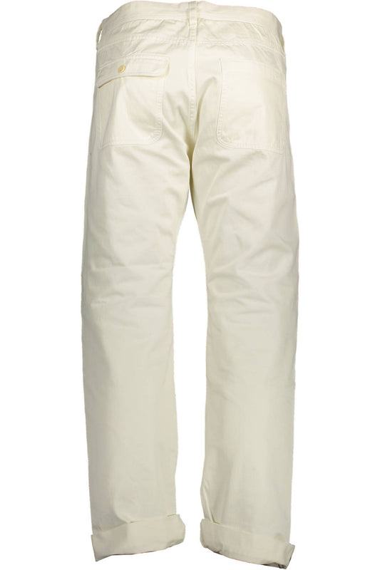 Chic White Organic Cotton Trousers