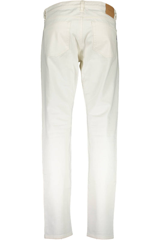 Chic White Slim-Fit Cotton Trousers