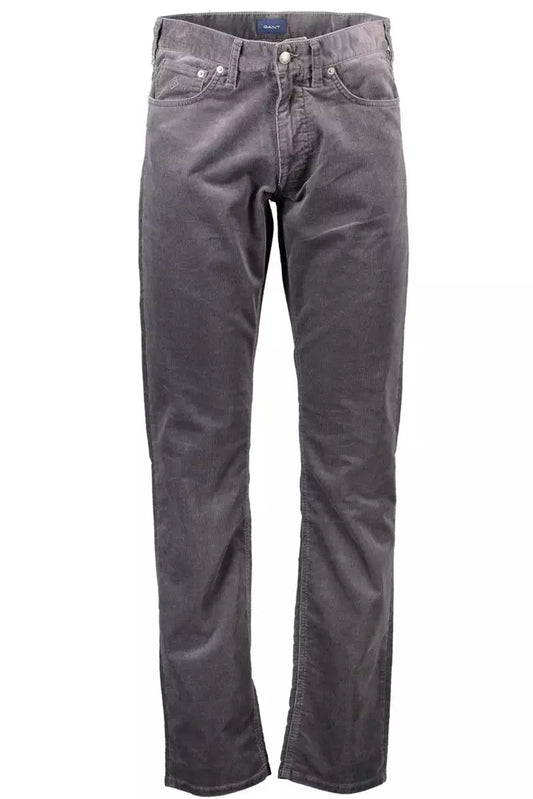 Elusive Gray Cotton Stretch Pants