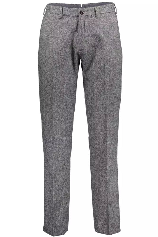 Chic Gray Blend Trousers with Pockets