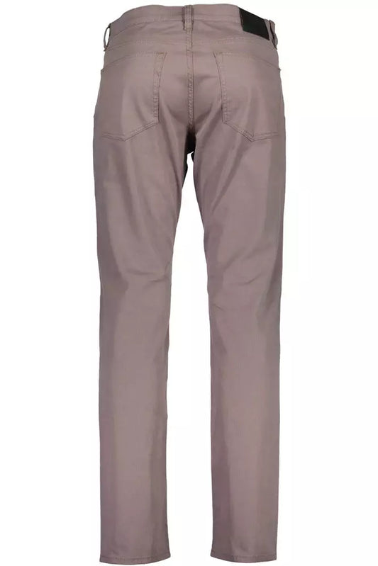 Chic Gray Cotton Blend Trousers