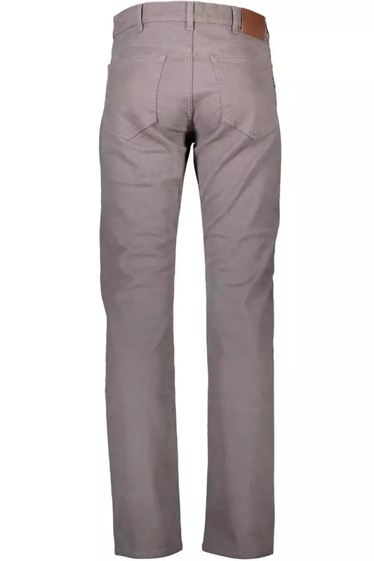 Sophisticated Gray Cotton Stretch Trousers