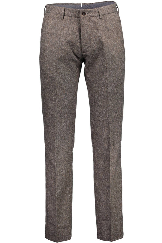 Silk Brown Trousers with Classic Four-Pocket Design