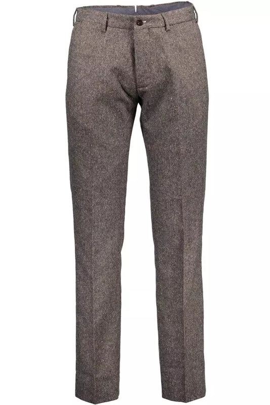 Elegant Brown Wool Blend Trousers