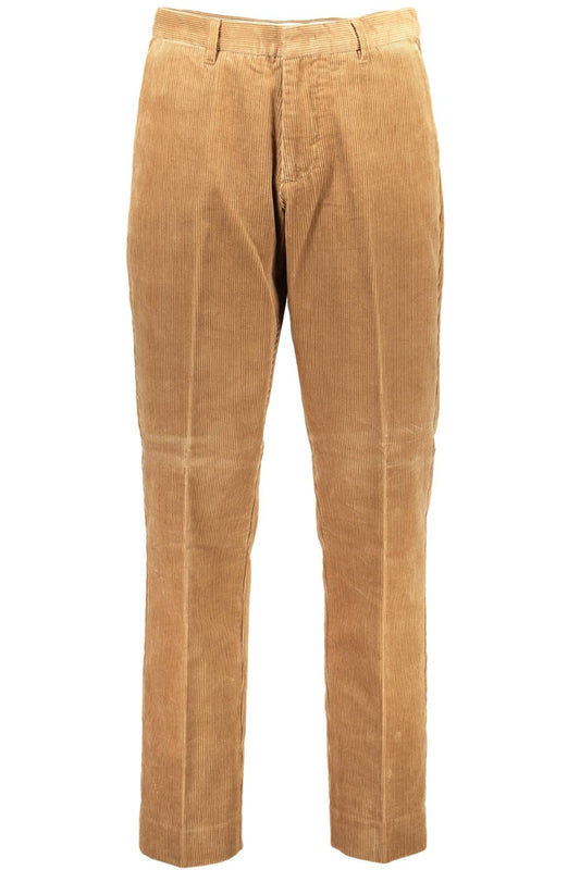 Chic Brown Slim Fit Cotton Trousers