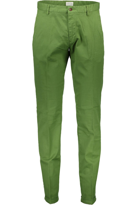 Elegant Green Cotton Trousers for Men