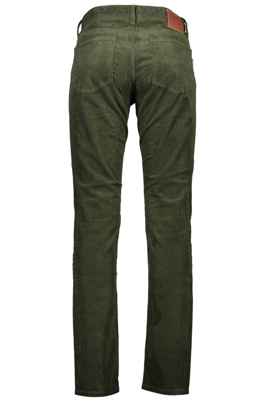 Chic Green Cotton Stretch Trousers