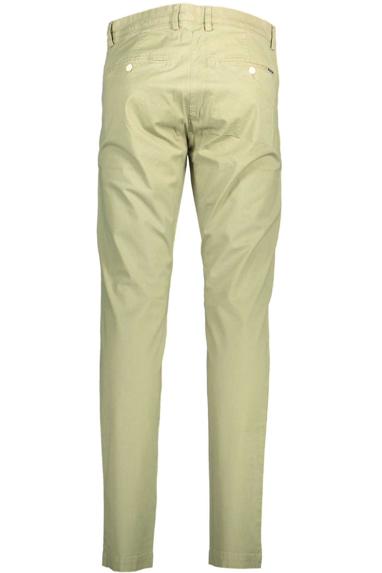 Chic Green Slim-Fit Cotton Pants
