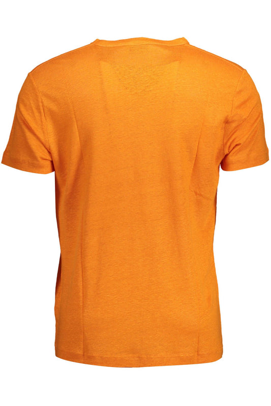 Chic Organic Cotton Orange Tee with Embroidered Logo
