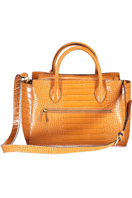Chic Orange Shoulder Bag with Contrasting Details