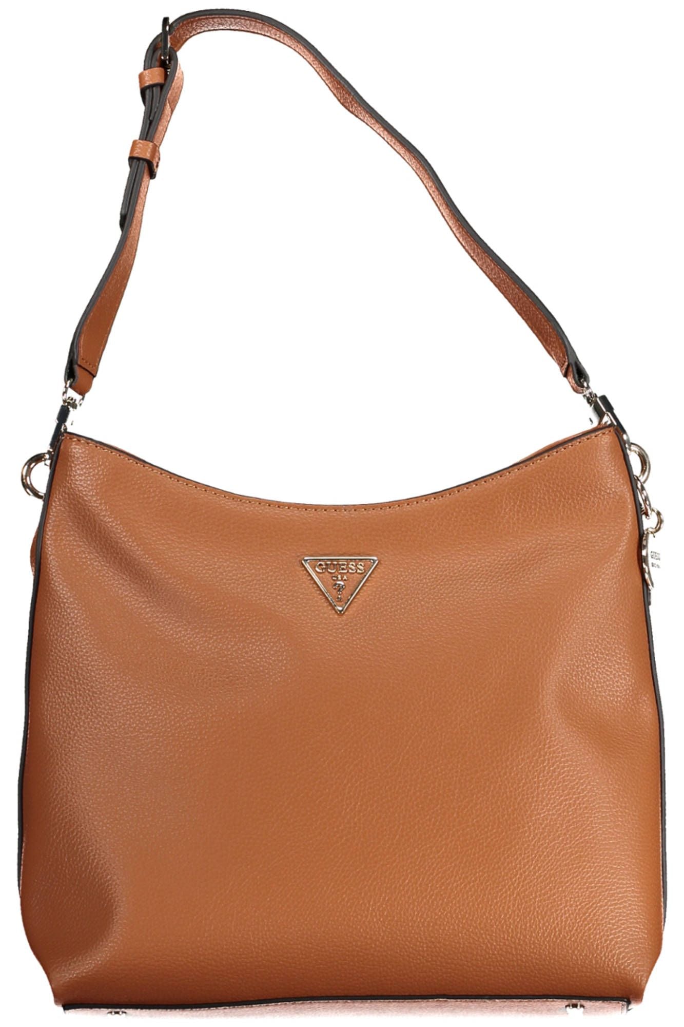Chic Brown Shoulder Bag with Logo Detail