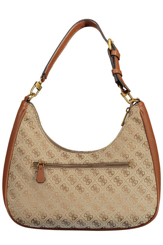 Chic Brown Handbag with Contrasting Details