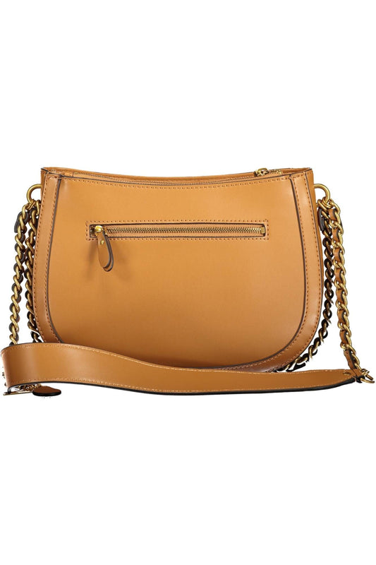 Elegant Brown Shoulder Bag with Contrasting Details