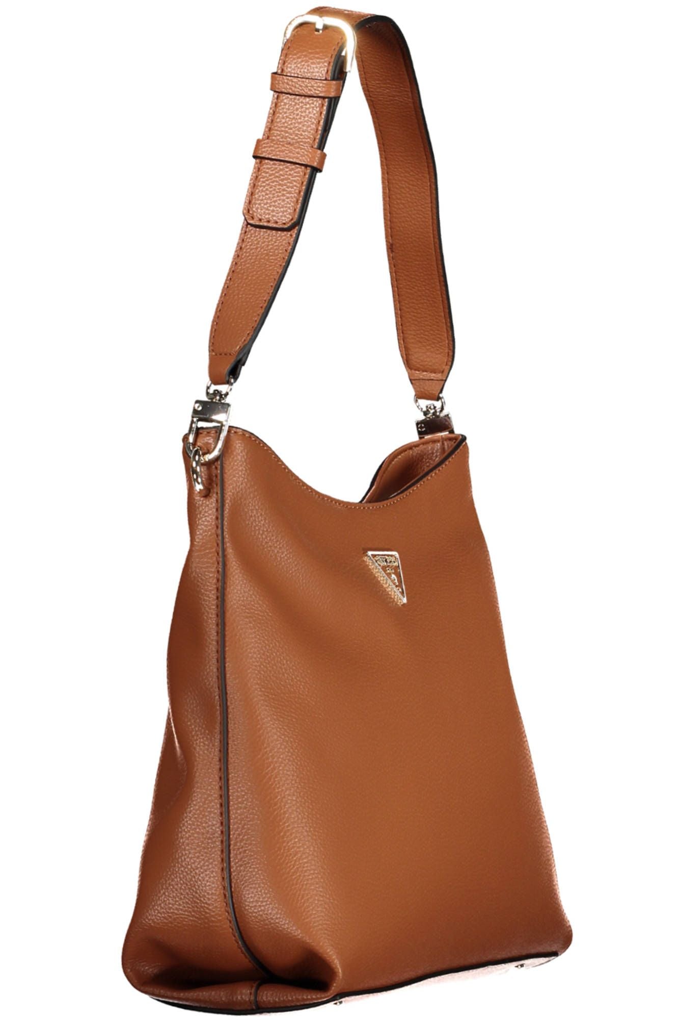 Chic Brown Shoulder Bag with Logo Detail
