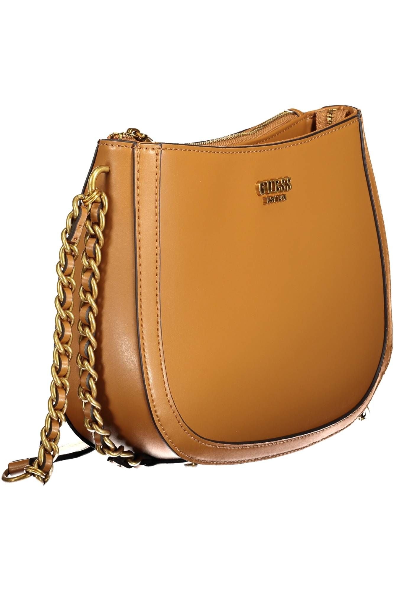 Elegant Brown Shoulder Bag with Contrasting Details