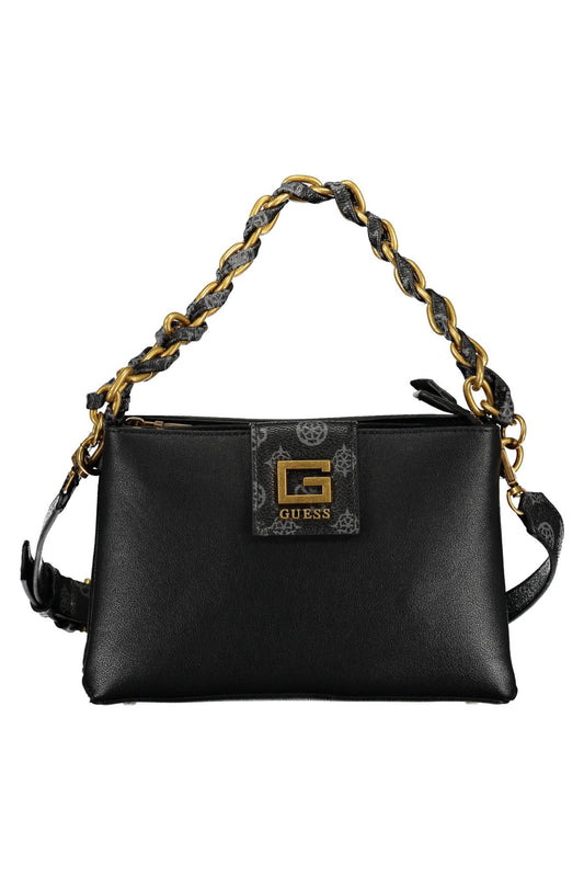 Sleek Black Chain Shoulder Handbag