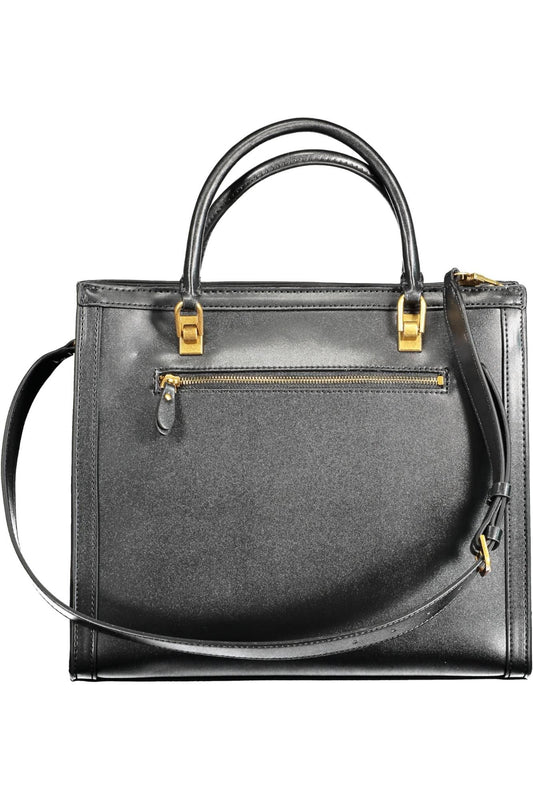 Elegant Black Polyurethane Handbag for Women