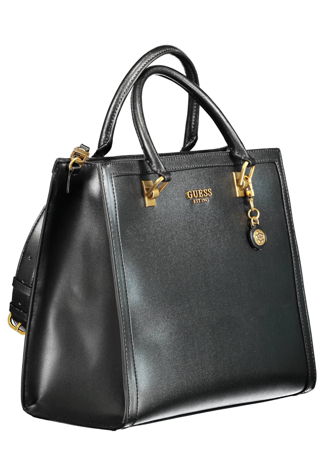 Elegant Black Polyurethane Handbag for Women