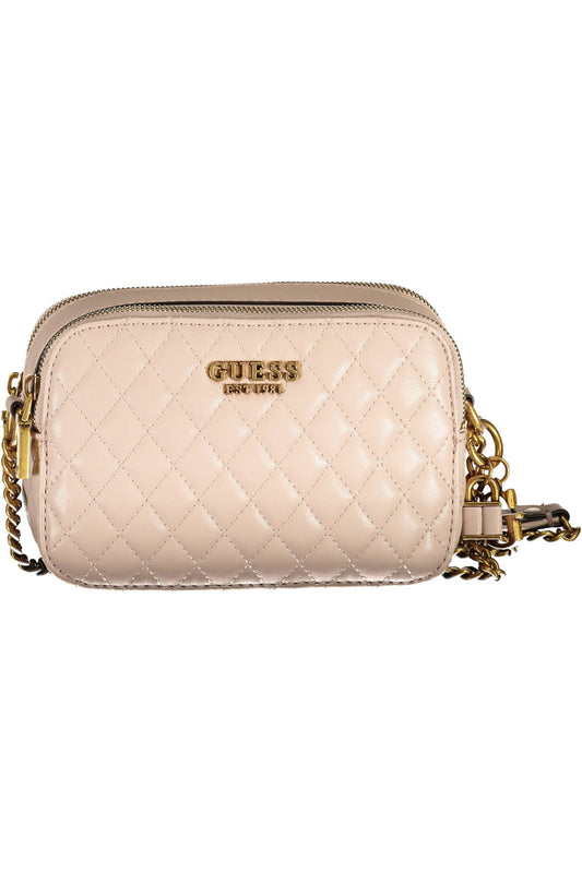 Chic Pink Chain Shoulder Bag with Contrasting Details