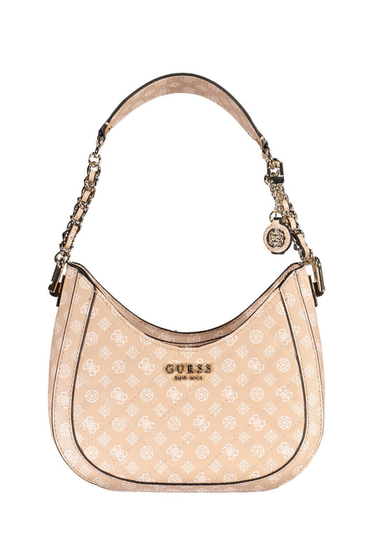 Chic Pink Guess Shoulder Bag with Contrasting Details