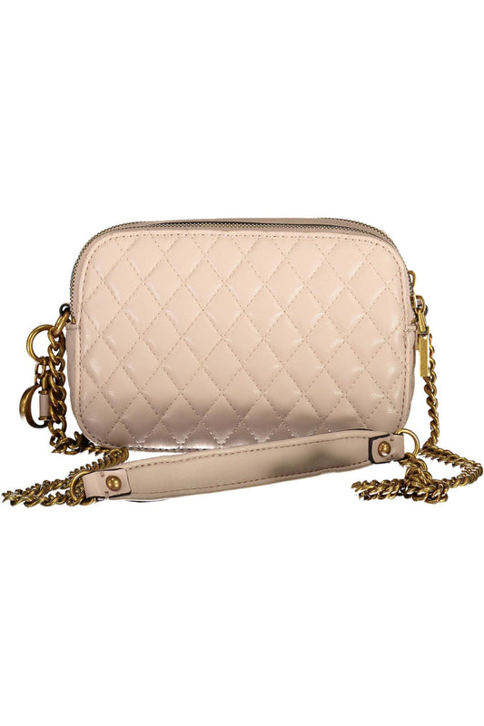 Chic Pink Chain Shoulder Bag with Contrasting Details