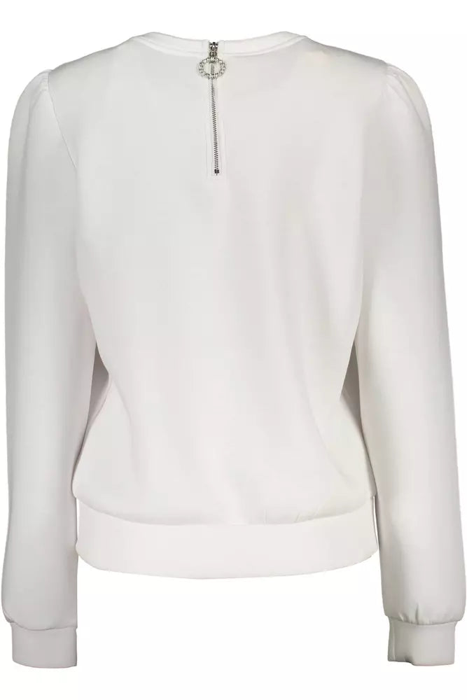 Elegant White Zip-Back Sweatshirt