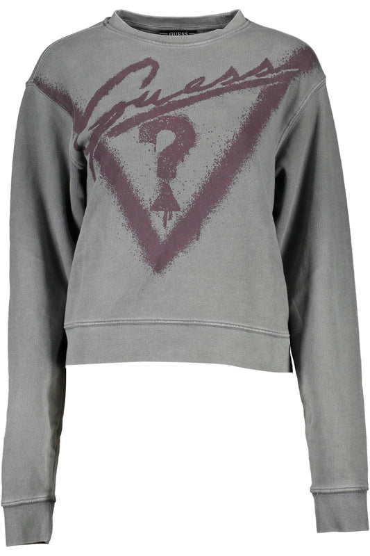 Chic Grey Long-Sleeve Sweatshirt with Logo Detail