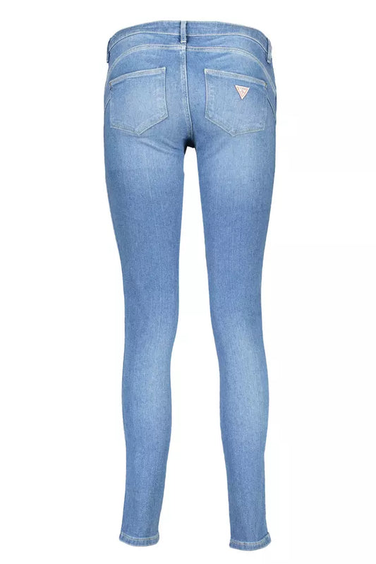 Chic Skinny Blue Jeans with Faded Effect