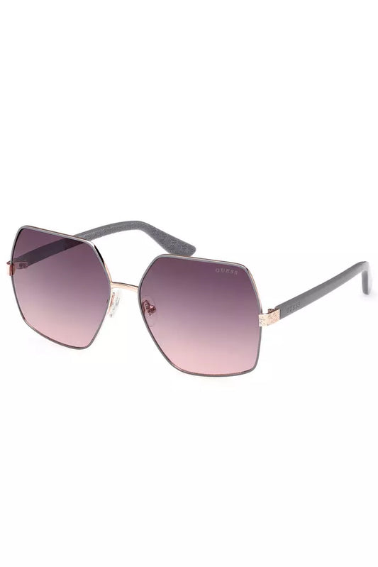 Chic Square Metal Sunglasses in Pink