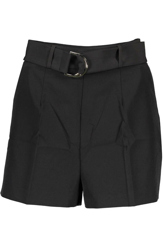 Elegant Black Shorts with Chic Waist Belt