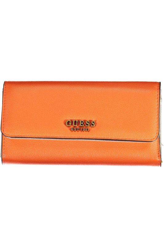Chic Orange Polyurethane Wallet for Everyday Elegance