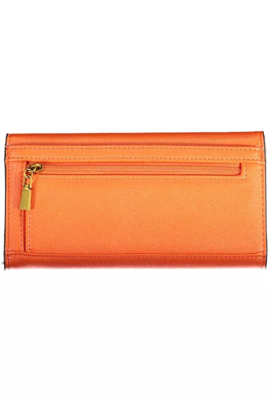 Chic Orange Wallet with Contrasting Details