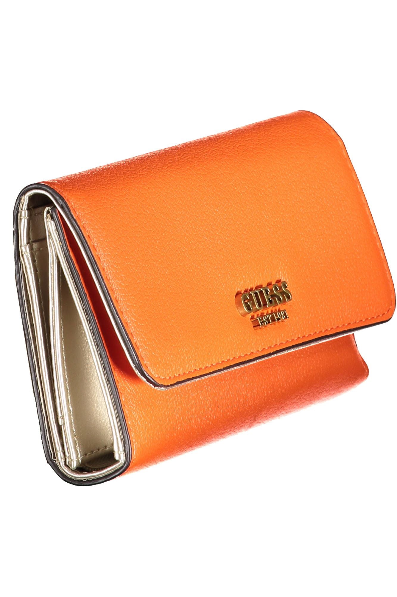 Chic Orange Polyurethane Wallet for Everyday Elegance