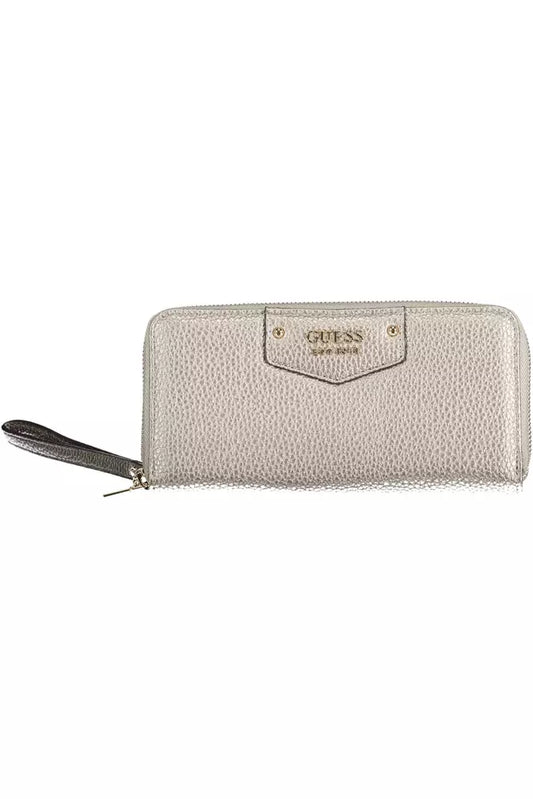 Stylish Silver Zip Wallet with Coin Purse