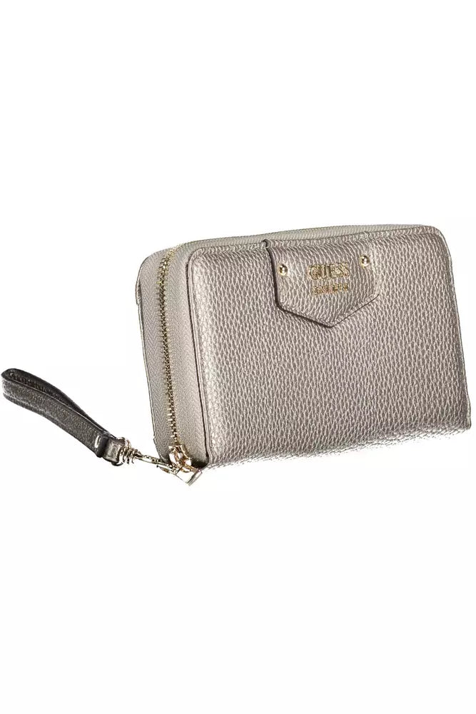 Stylish Silver Zip Wallet with Coin Purse