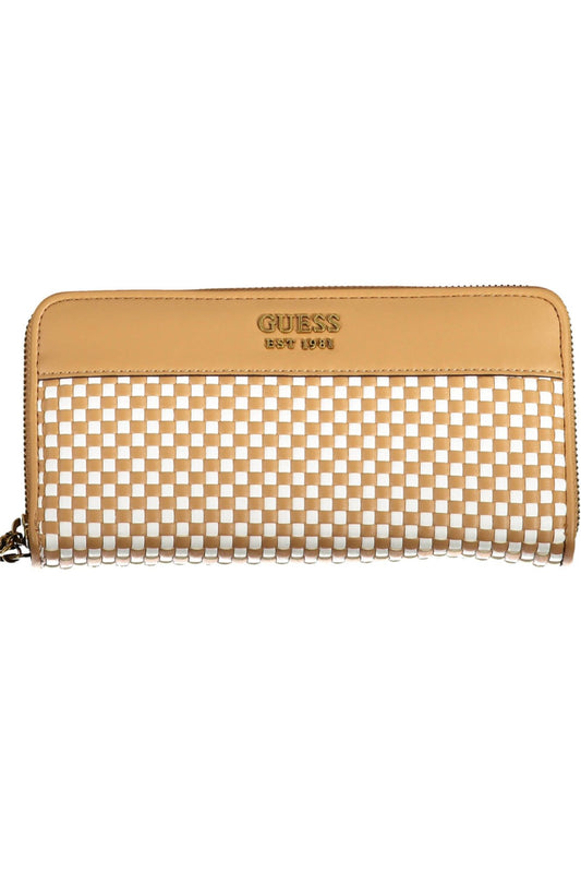 Chic Brown Polyurethane Wallet with Trendy Details