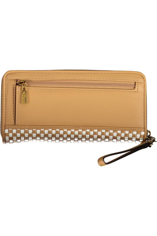 Chic Brown Polyurethane Wallet with Trendy Details