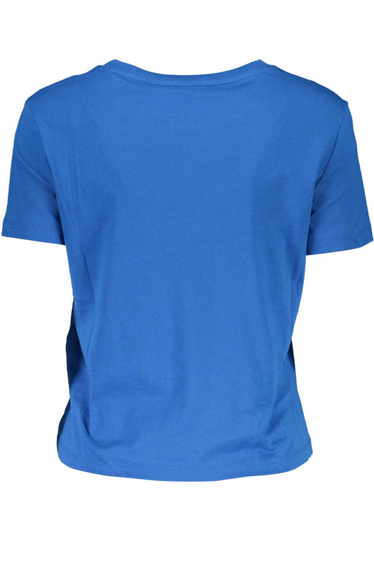 Chic Blue Logo Tee with Short Sleeves