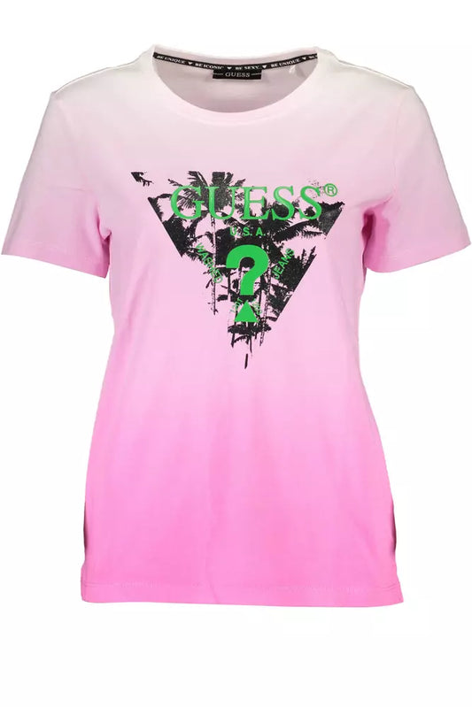 Chic Pink Logo Tee with Contrasting Details
