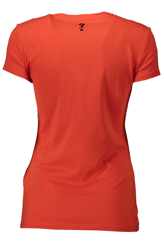Chic Red V-Neck Logo Tee for Statement Style
