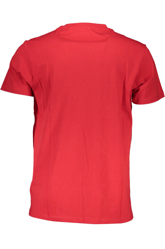 Classic Red Organic Tee with Logo Detail