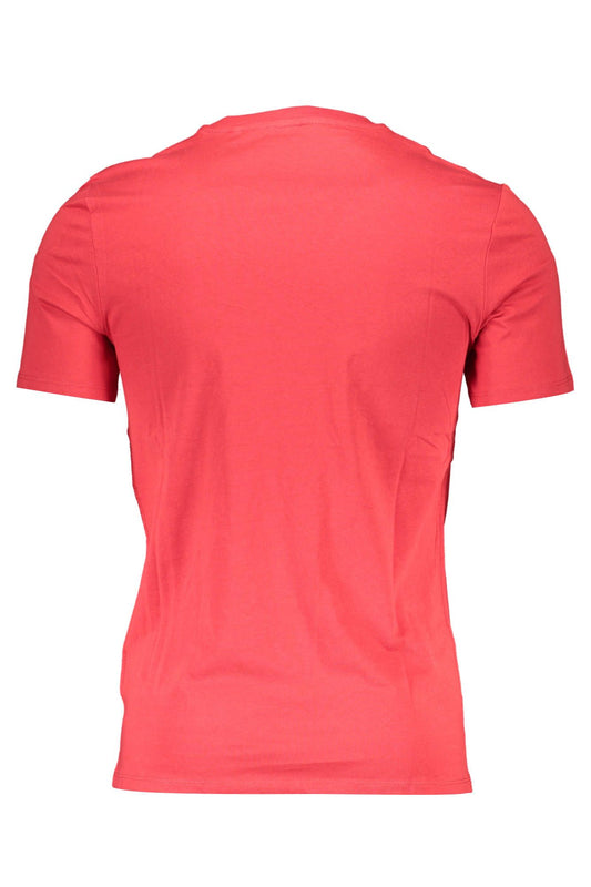 Chic Red Organic Cotton Tee with Logo