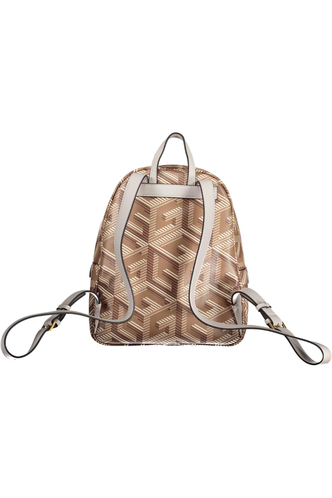 Chic Brown Backpack with Elegant Logo Detailing