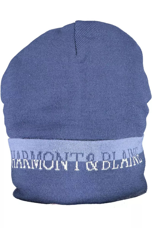 Chic Blue Winter Cap with Contrasting Details