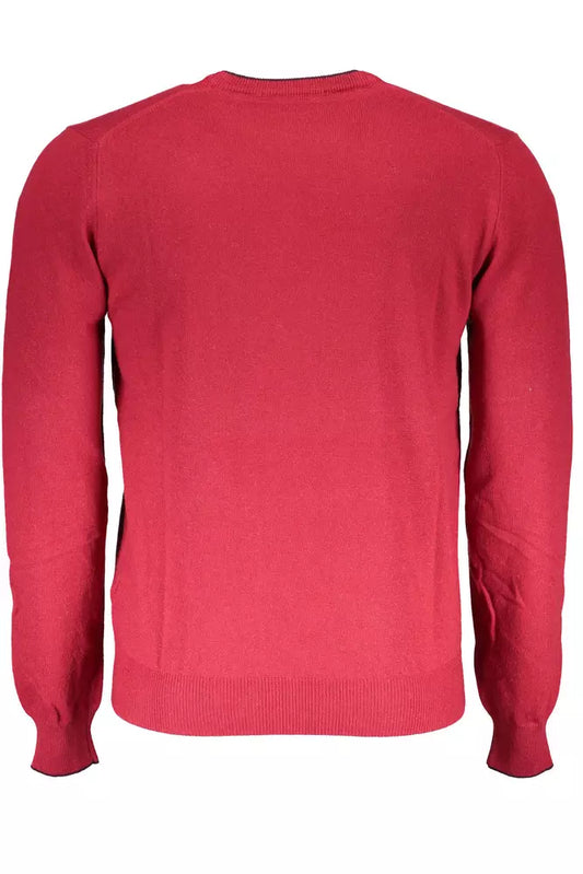 Elegant Red Wool-Cashmere Blend Sweater