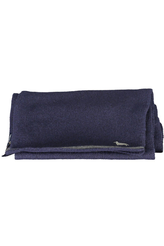 Elegant Wool-Cashmere Blue Scarf