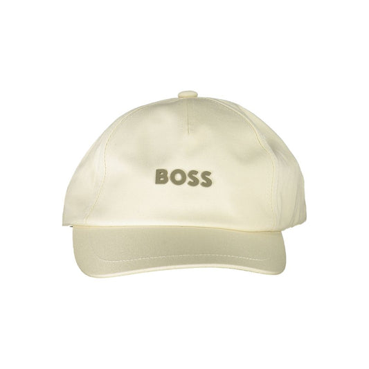 Elegant Beige Cotton Visor with Iconic Embroidery