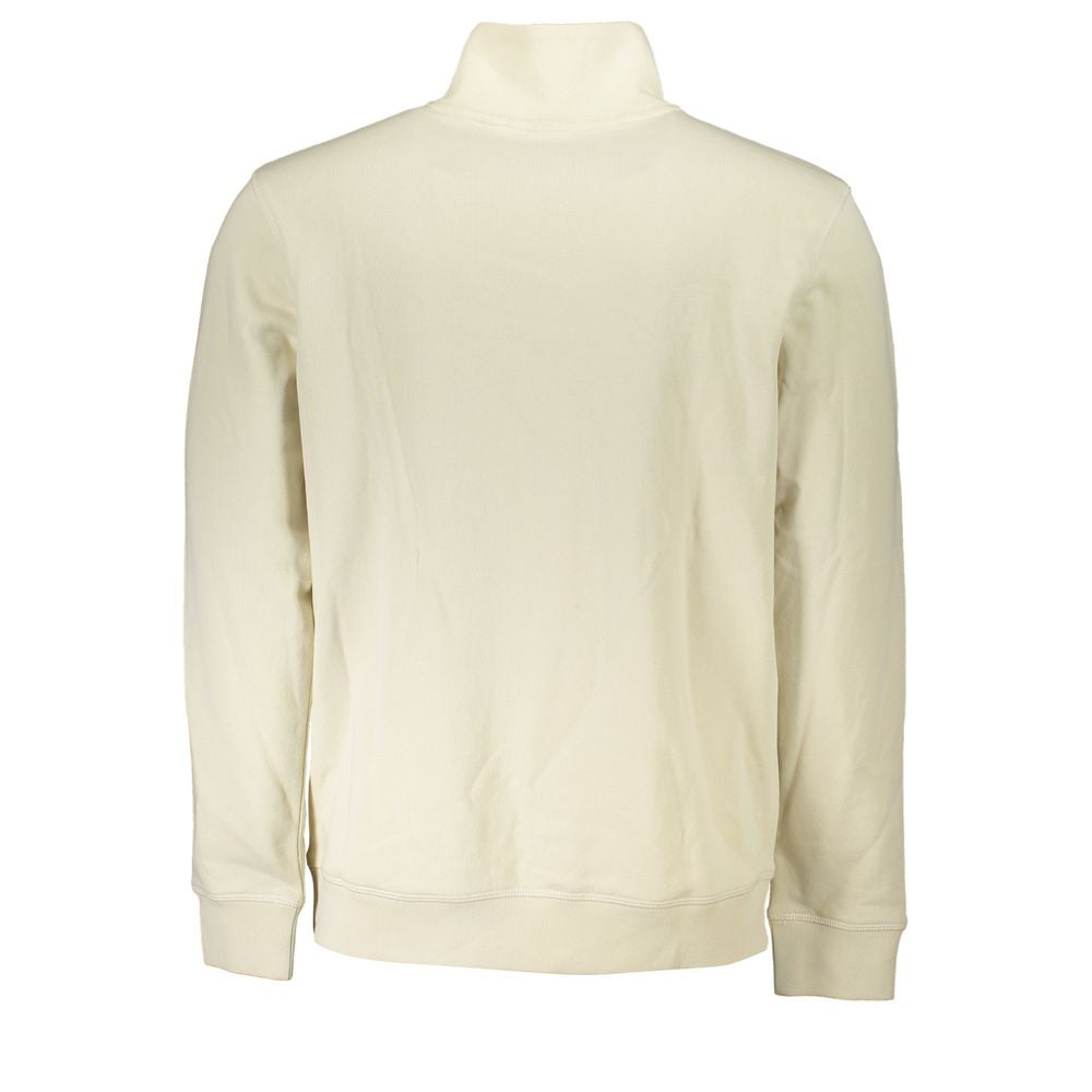 Beige Organic Cotton Half-Zip Sweater