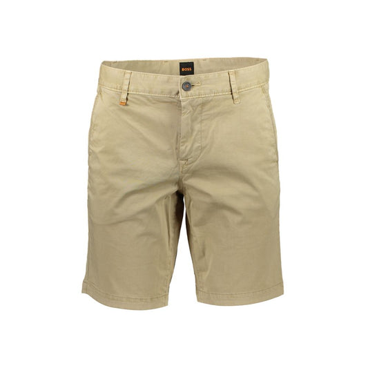 Beige Slim Fit Bermuda Shorts