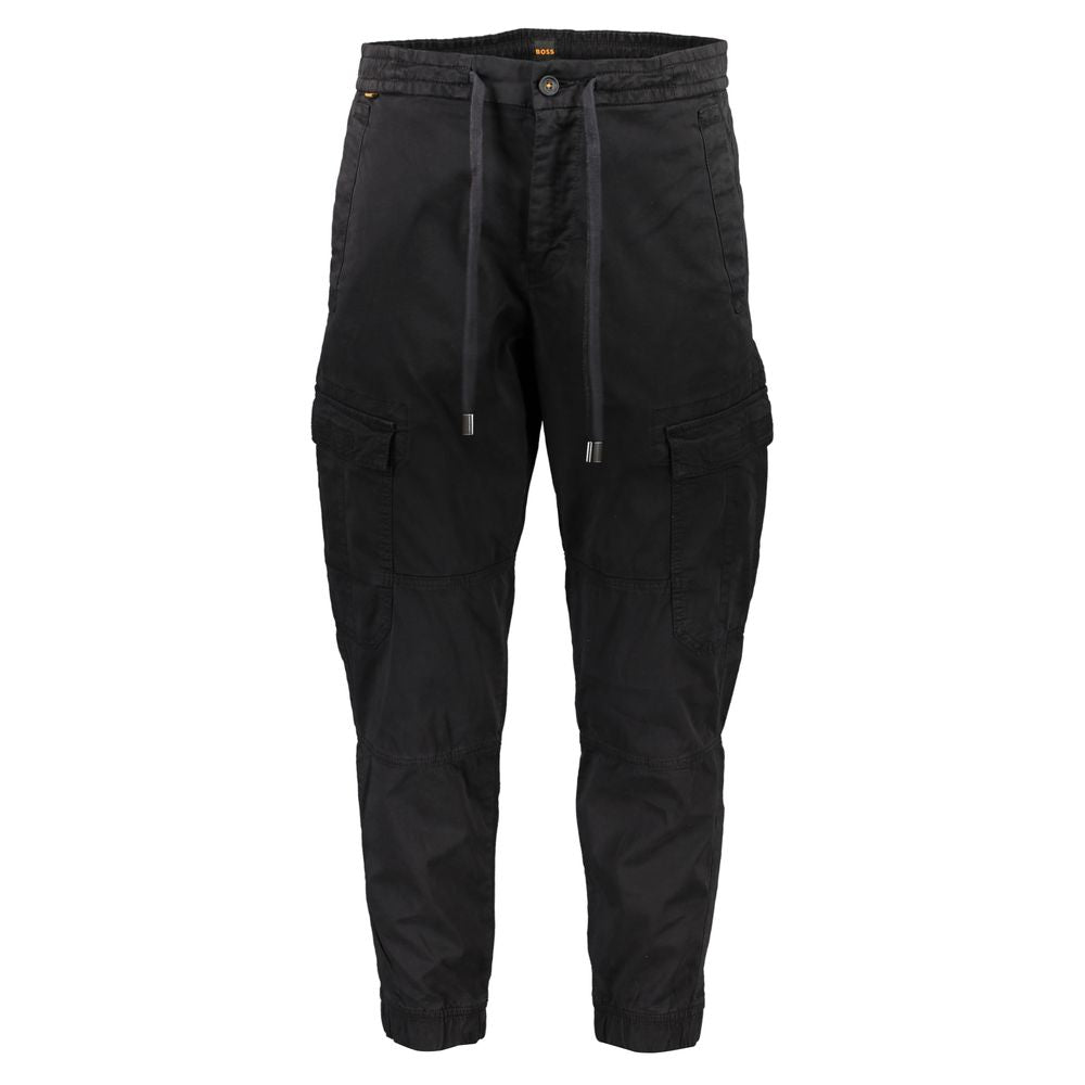 Sleek Regular Fit Trousers with Elastic Ankle